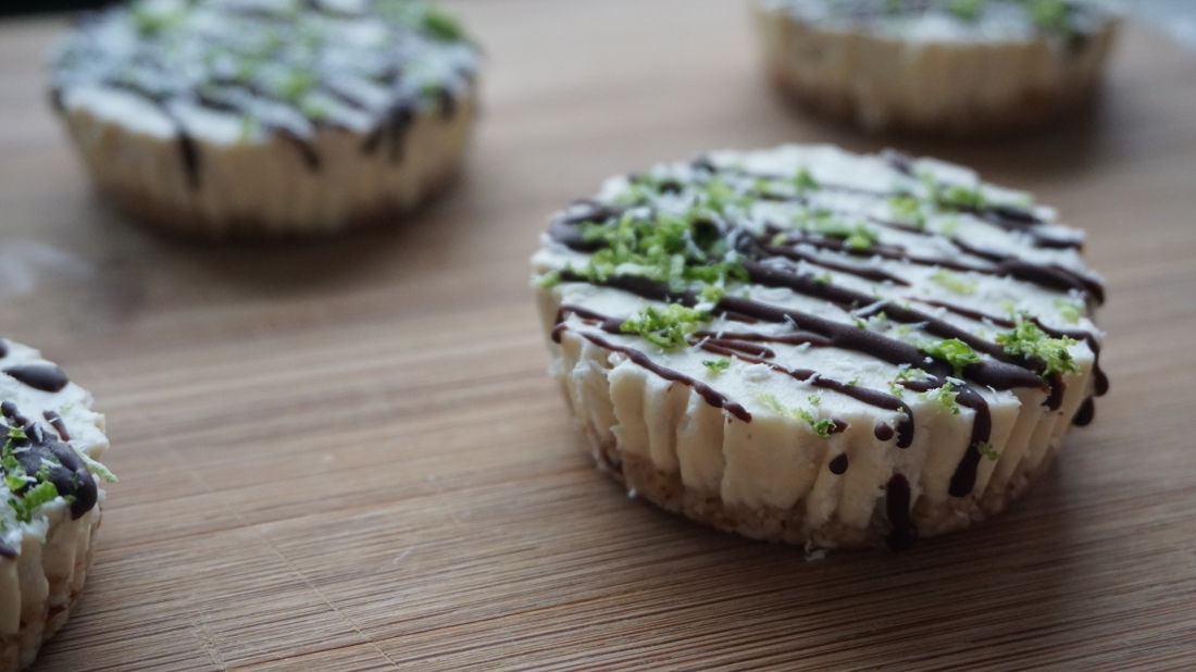 Raw Lime Coconut Cheesecakes